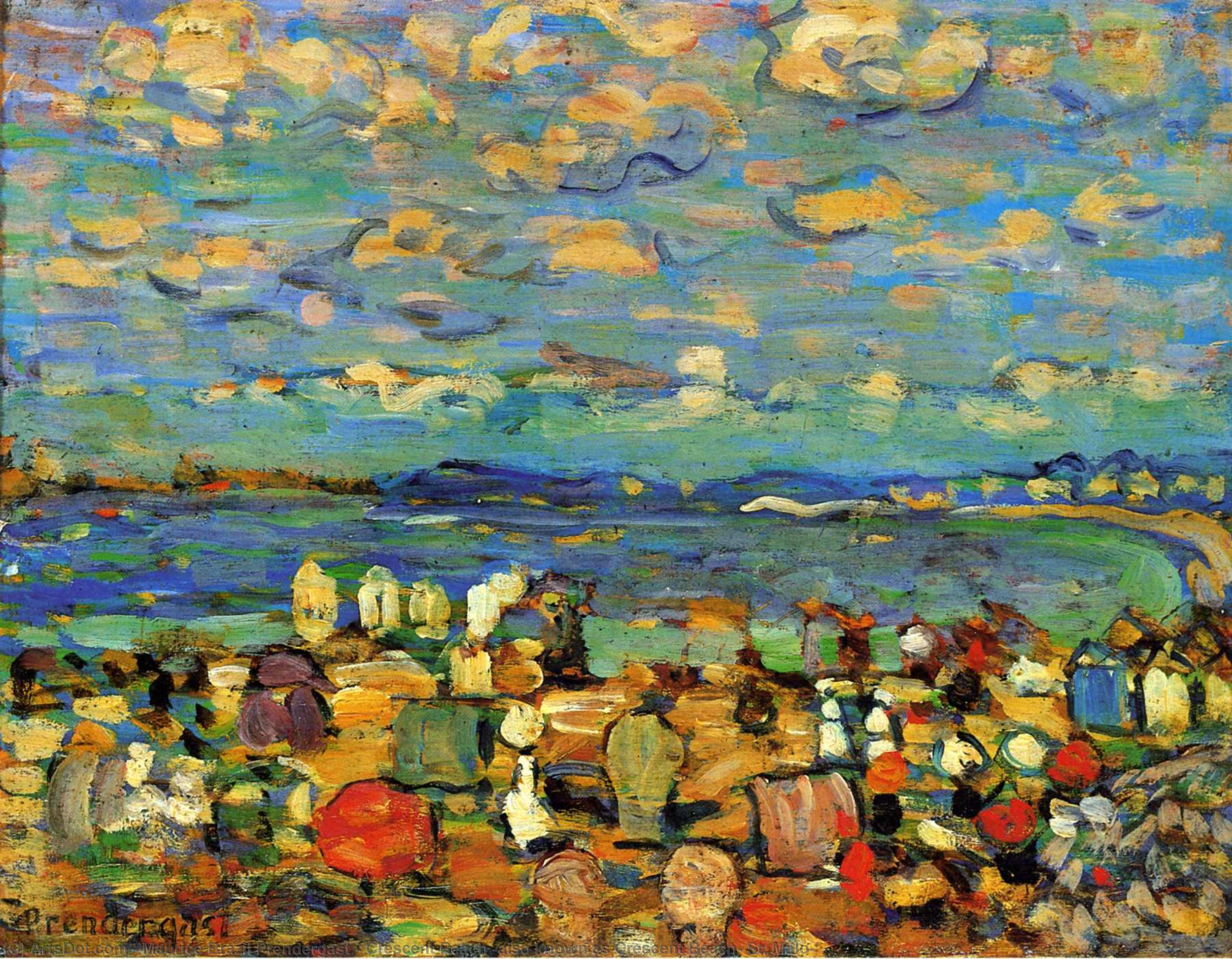Wikioo.org - The Encyclopedia of Fine Arts - Painting, Artwork by Maurice Brazil Prendergast - Crescent Beach (also known as Crescent Beach, St. Malo)