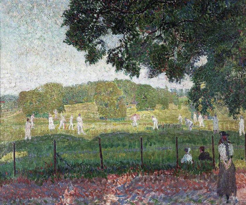 Wikioo.org – La Enciclopedia de las Bellas Artes - Pintura, Obras de arte de Spencer Frederick Gore - El Partido de Cricket