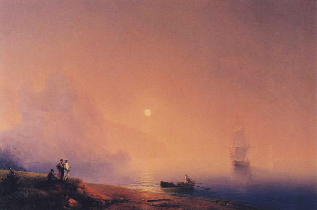 Wikioo.org - The Encyclopedia of Fine Arts - Painting, Artwork by Ivan Aivazovsky - Crimean Tartars on the Sea Shore