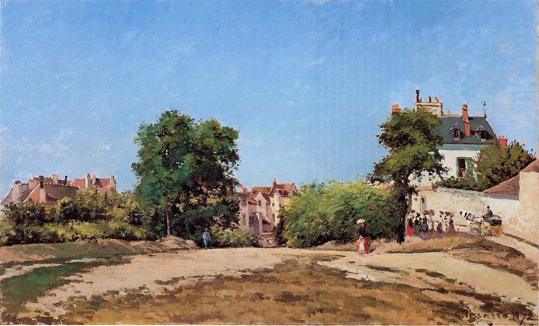 Wikioo.org - The Encyclopedia of Fine Arts - Painting, Artwork by Camille Pissarro - The Crossroads, Pontoise (also known as Place du Vieus Cimitiere)