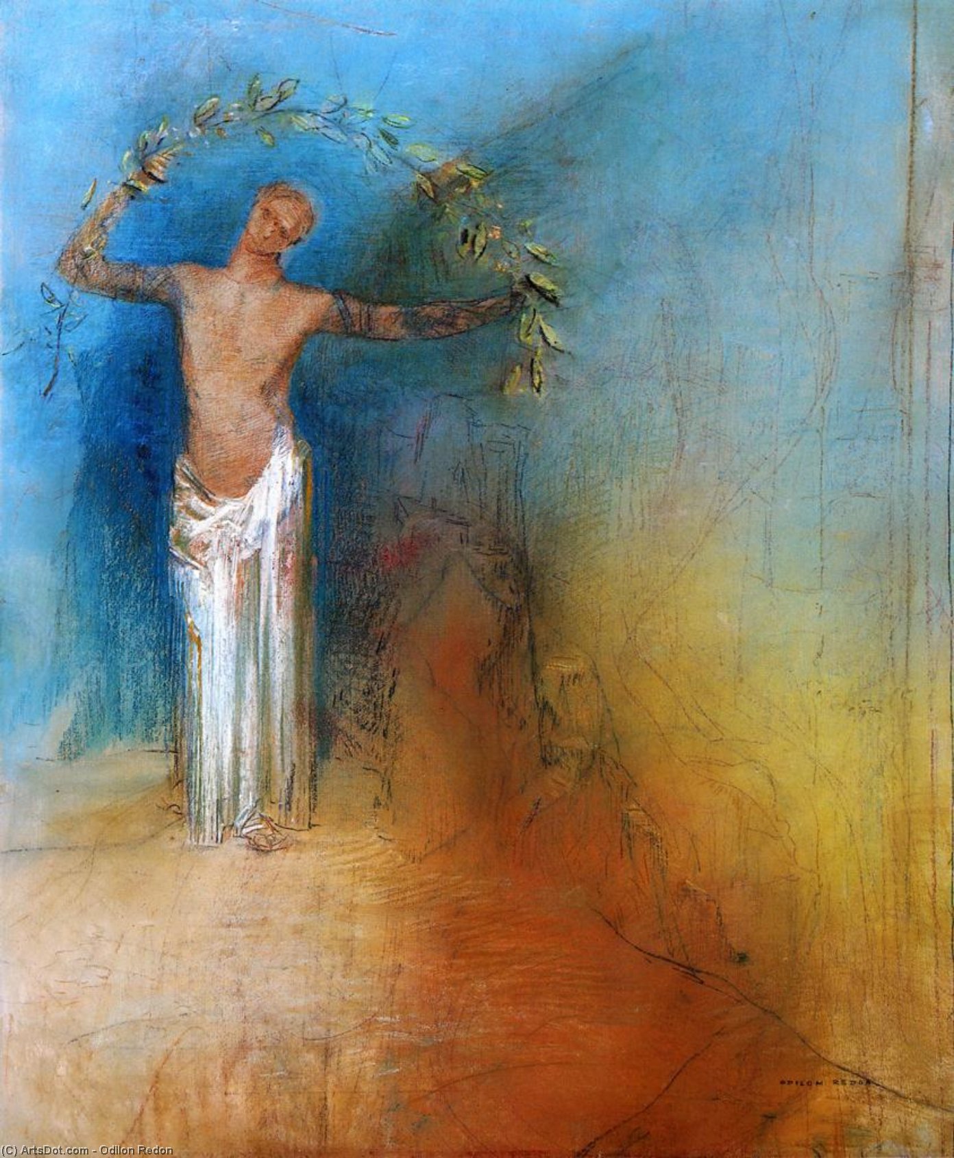 Wikioo.org - The Encyclopedia of Fine Arts - Painting, Artwork by Odilon Redon - The Crown