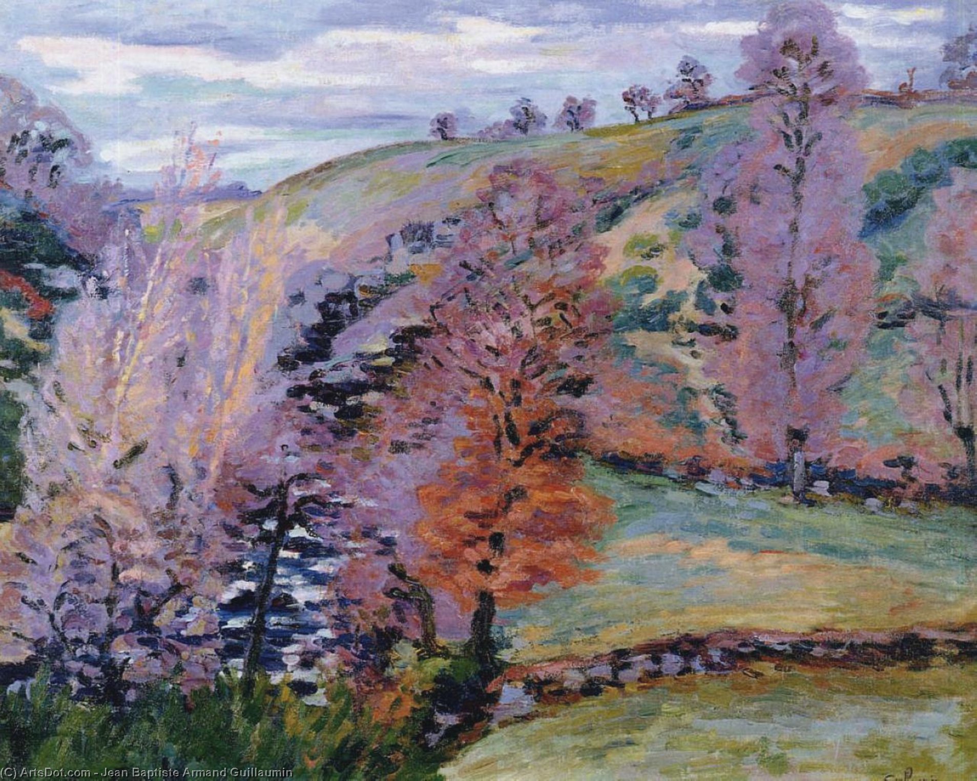 Wikioo.org - The Encyclopedia of Fine Arts - Painting, Artwork by Jean Baptiste Armand Guillaumin - Crozant Landscape (also known as Grey Weather)