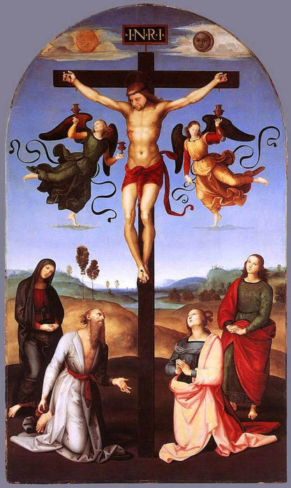 Wikioo.org - สารานุกรมวิจิตรศิลป์ - จิตรกรรม Raphael (Raffaello Sanzio Da Urbino) - Crucifixion