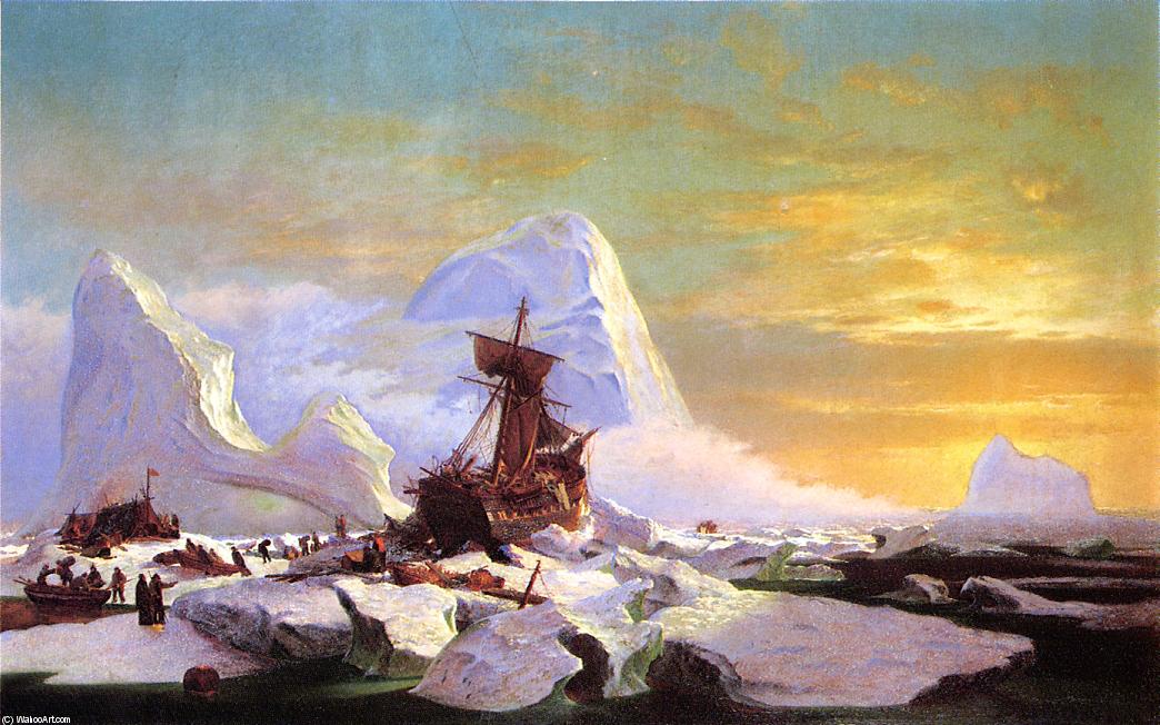 WikiOO.org - Encyclopedia of Fine Arts - Schilderen, Artwork William Bradford - Crushed in the Ice
