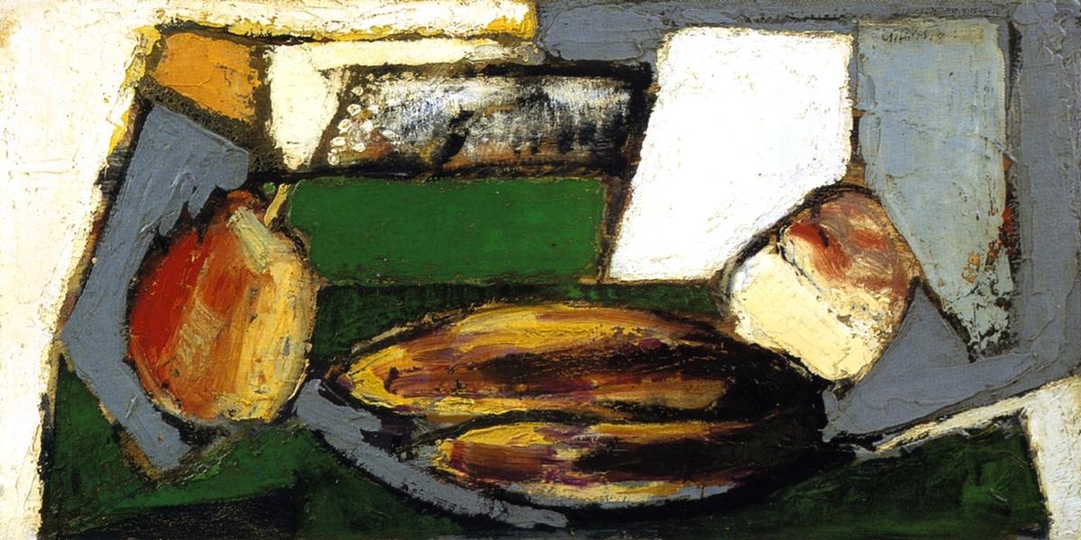 Wikioo.org – La Enciclopedia de las Bellas Artes - Pintura, Obras de arte de Alfred Henry Maurer - cubista bodegón con peras y plátanos