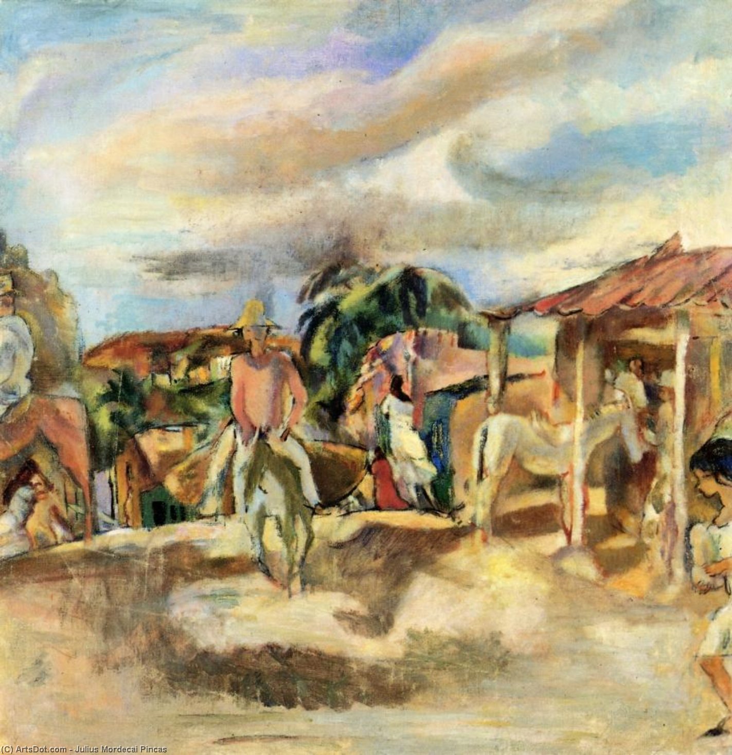Wikioo.org - Bách khoa toàn thư về mỹ thuật - Vẽ tranh, Tác phẩm nghệ thuật Julius Mordecai Pincas - Cuban Village