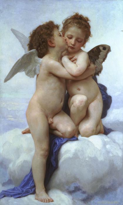 Wikioo.org - The Encyclopedia of Fine Arts - Painting, Artwork by William Adolphe Bouguereau - Cupid and Psyche as Children