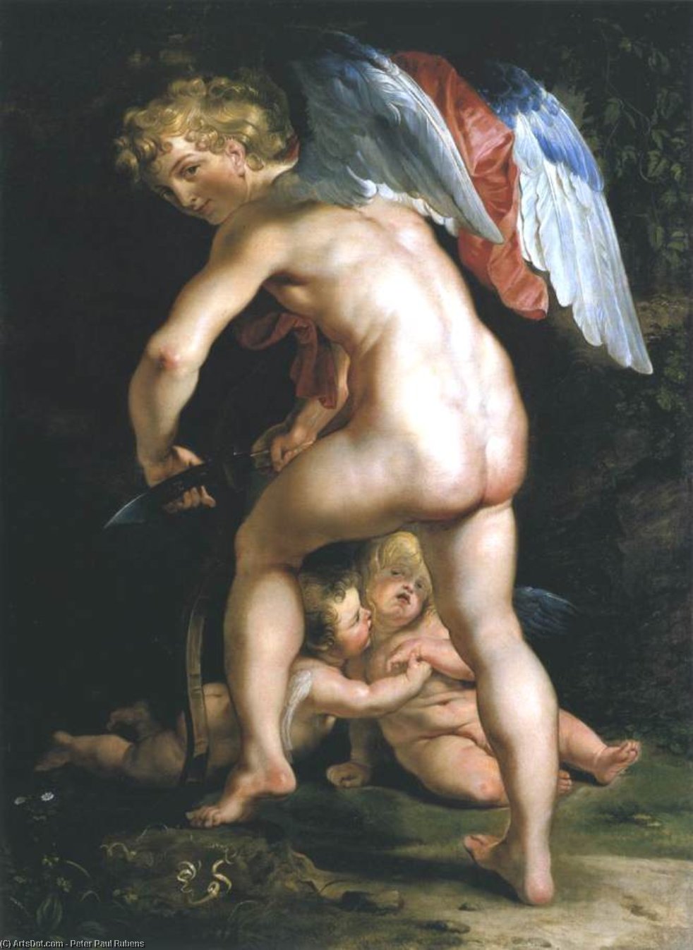 WikiOO.org - Enciklopedija dailės - Tapyba, meno kuriniai Peter Paul Rubens - Cupid Making His Bow