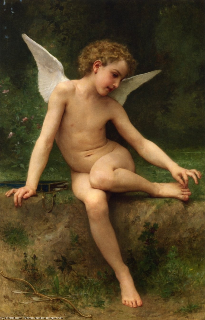 Wikioo.org – L'Encyclopédie des Beaux Arts - Peinture, Oeuvre de William Adolphe Bouguereau - Cupidon avec Thorn