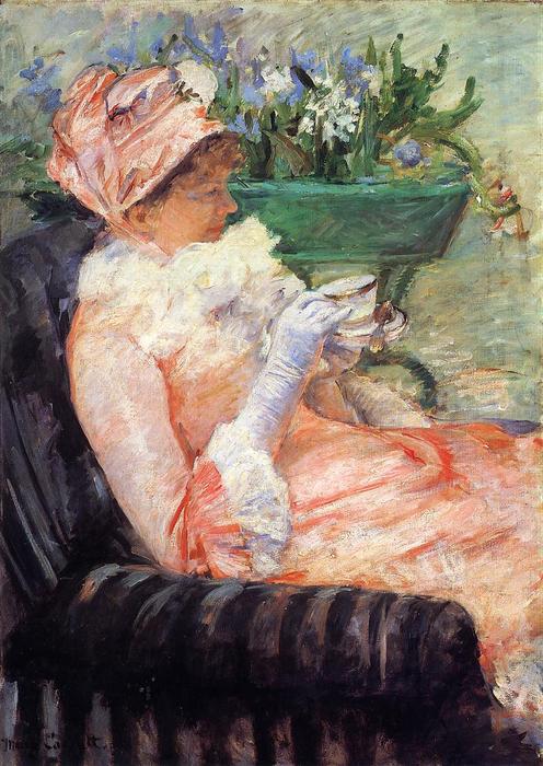 Wikioo.org – La Enciclopedia de las Bellas Artes - Pintura, Obras de arte de Mary Stevenson Cassatt - el taza de té