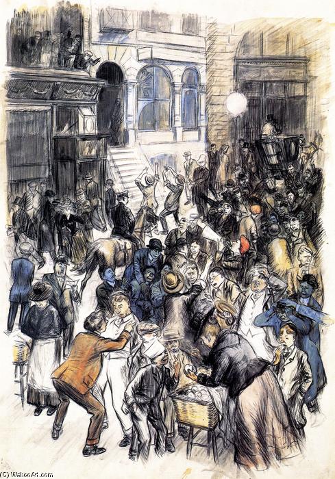 Wikioo.org - The Encyclopedia of Fine Arts - Painting, Artwork by William James Glackens - Curb Exchange No. 3