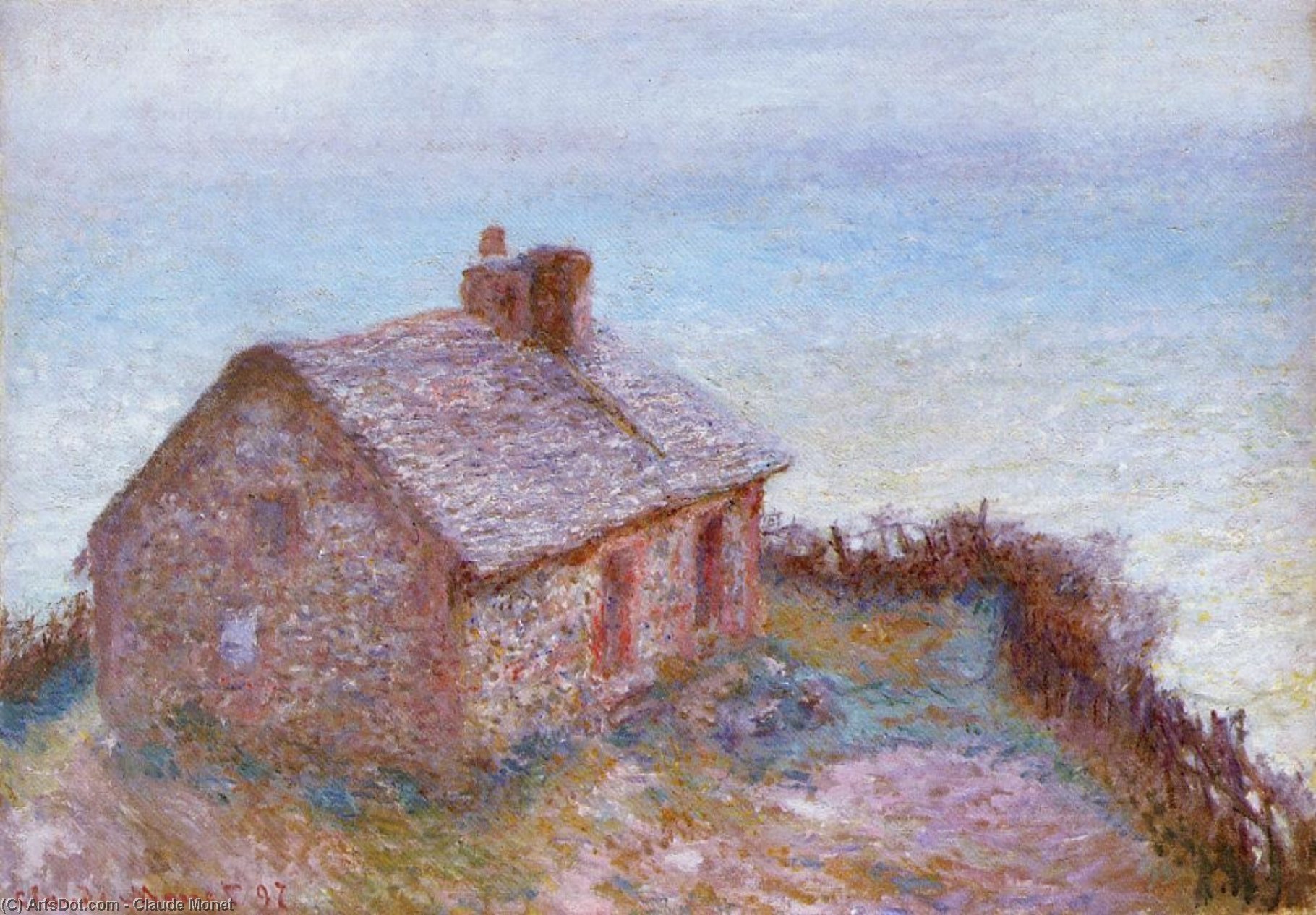 Wikioo.org - The Encyclopedia of Fine Arts - Painting, Artwork by Claude Monet - Customs House at Varengaville