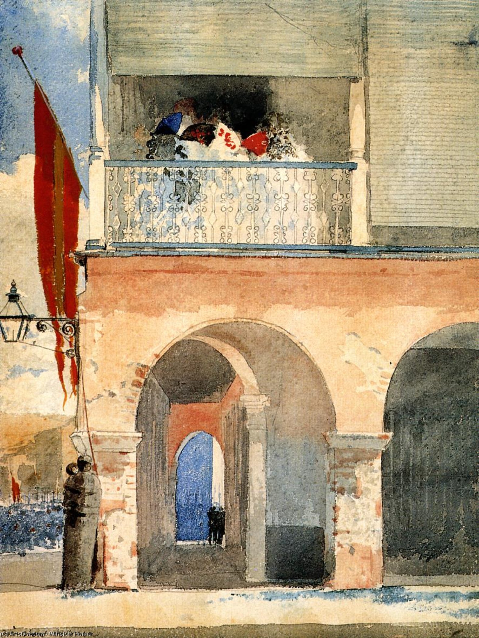 Wikioo.org - The Encyclopedia of Fine Arts - Painting, Artwork by Winslow Homer - Customs House, Santiago de Cuba