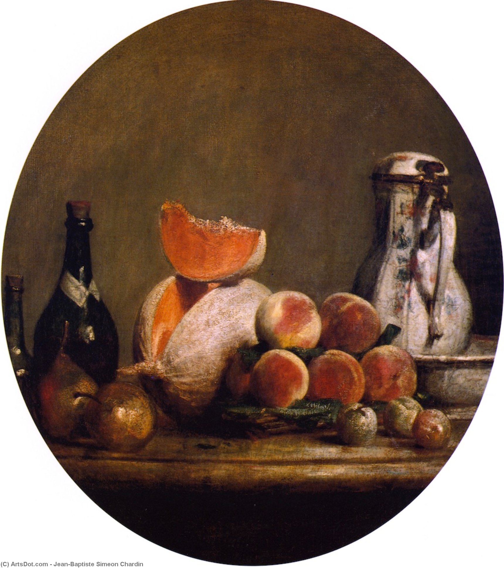Wikioo.org - The Encyclopedia of Fine Arts - Painting, Artwork by Jean-Baptiste Simeon Chardin - The Cut Melon