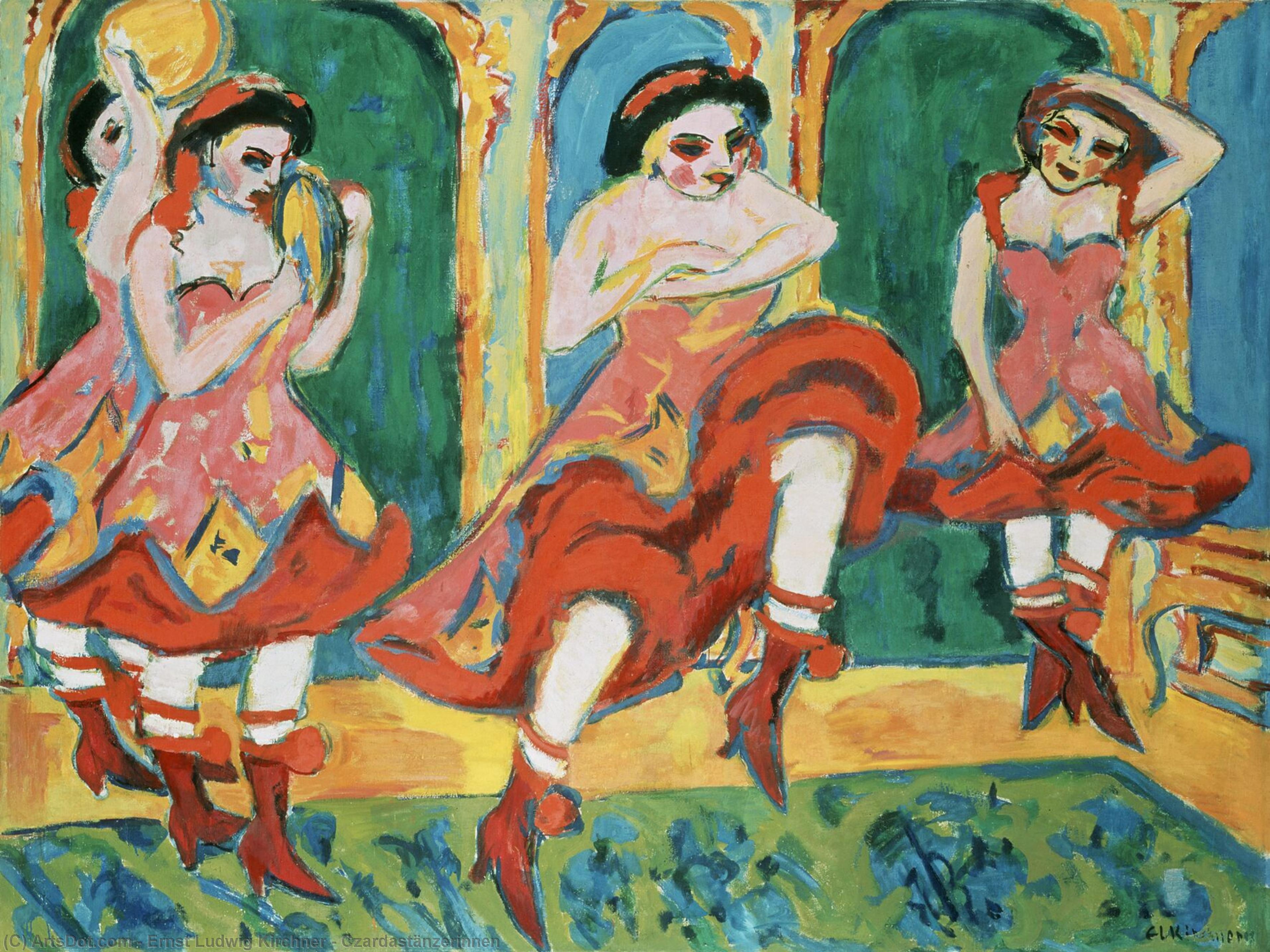 Wikioo.org - The Encyclopedia of Fine Arts - Painting, Artwork by Ernst Ludwig Kirchner - Czardastänzerinnen