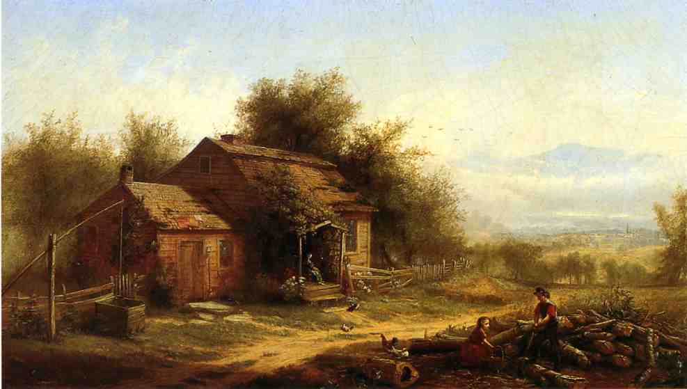 Wikioo.org - The Encyclopedia of Fine Arts - Painting, Artwork by Jerome B Thompson - Daily Chores on the Farm