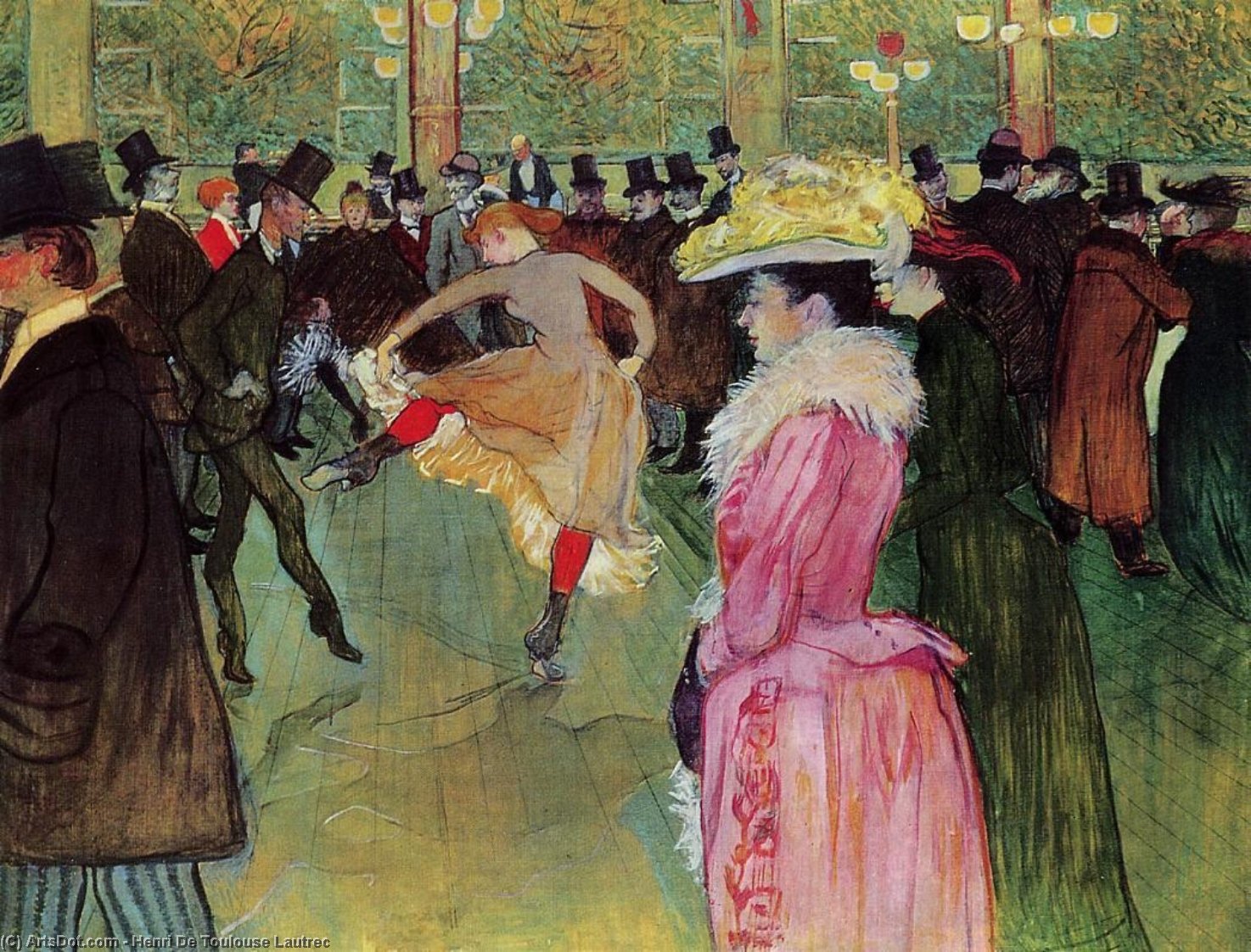 Wikioo.org - The Encyclopedia of Fine Arts - Painting, Artwork by Henri De Toulouse Lautrec - Dance at the Moulin Rouge