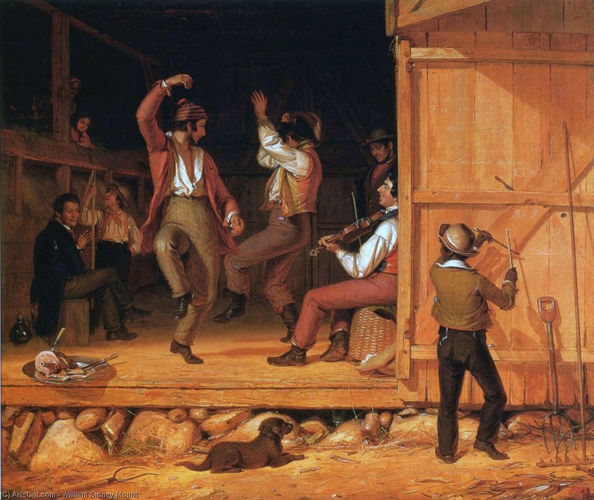 WikiOO.org - Енциклопедия за изящни изкуства - Живопис, Произведения на изкуството William Sidney Mount - Dance of the Haymakers