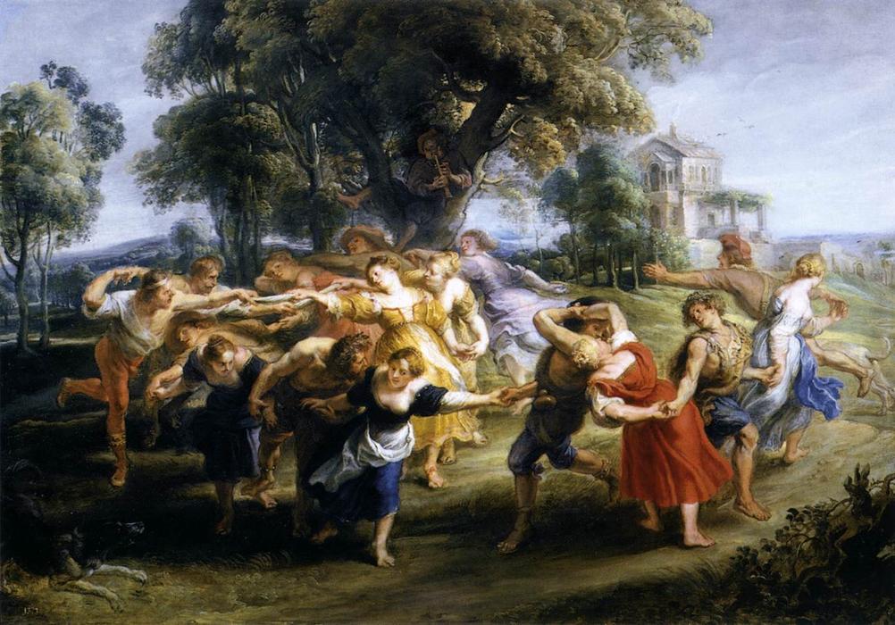 Wikioo.org – La Enciclopedia de las Bellas Artes - Pintura, Obras de arte de Peter Paul Rubens - danza de aldeanos italianos
