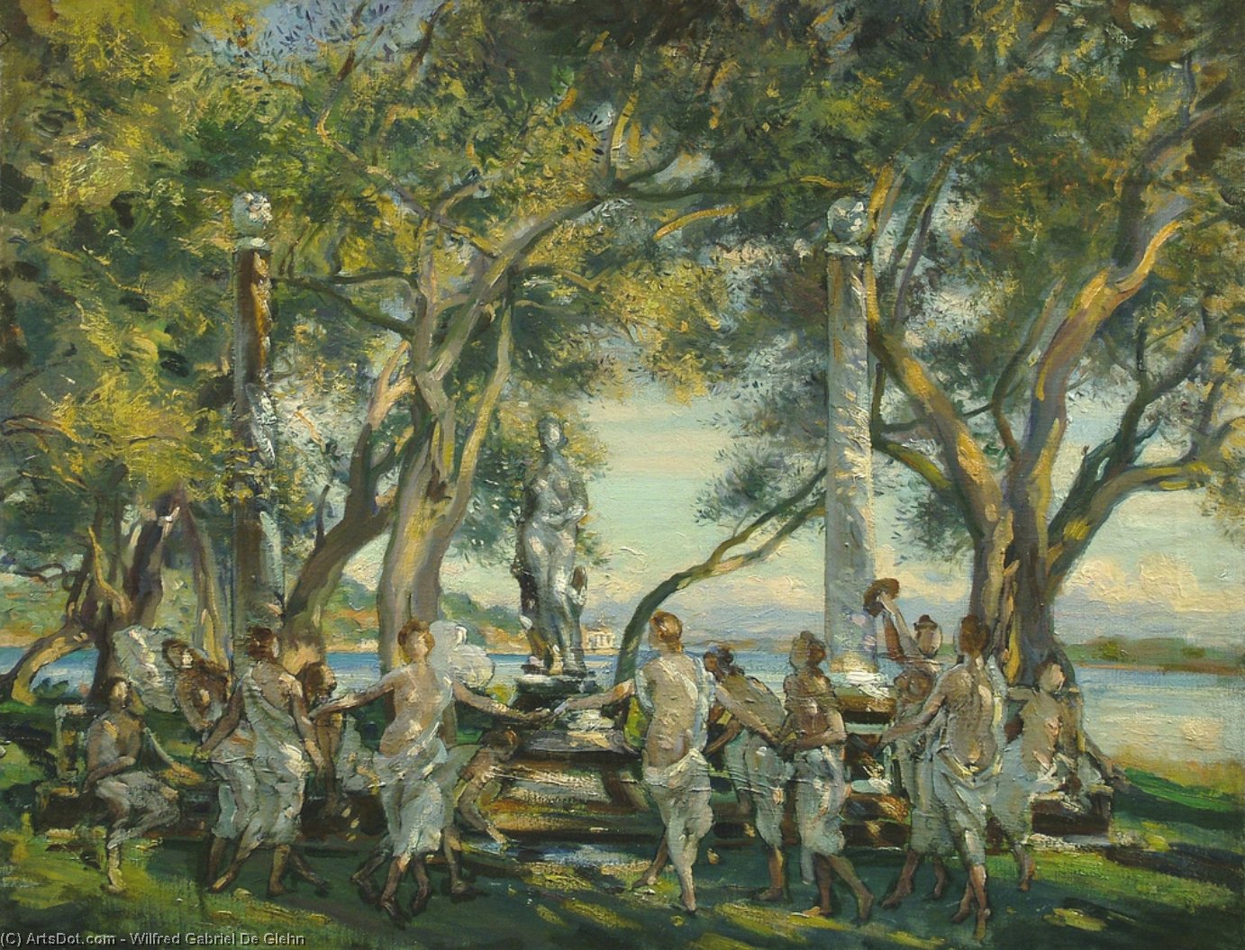 Wikioo.org - The Encyclopedia of Fine Arts - Painting, Artwork by Wilfred Gabriel De Glehn - Dance of the Nymphs, Corfu