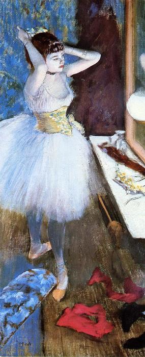 Wikioo.org - Bách khoa toàn thư về mỹ thuật - Vẽ tranh, Tác phẩm nghệ thuật Edgar Degas - Dancer in Her Dressing Room
