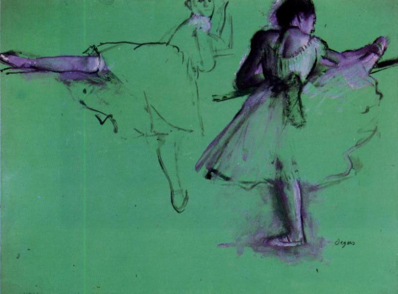 Wikioo.org - The Encyclopedia of Fine Arts - Painting, Artwork by Edgar Degas - Dancers at the Barre