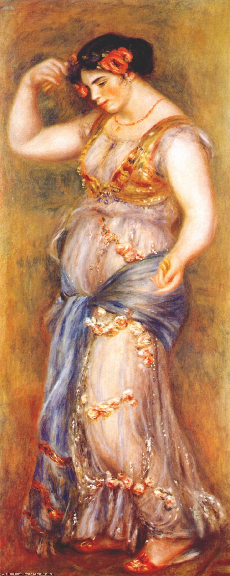 Wikoo.org - موسوعة الفنون الجميلة - اللوحة، العمل الفني Pierre-Auguste Renoir - Dancer with Castanettes