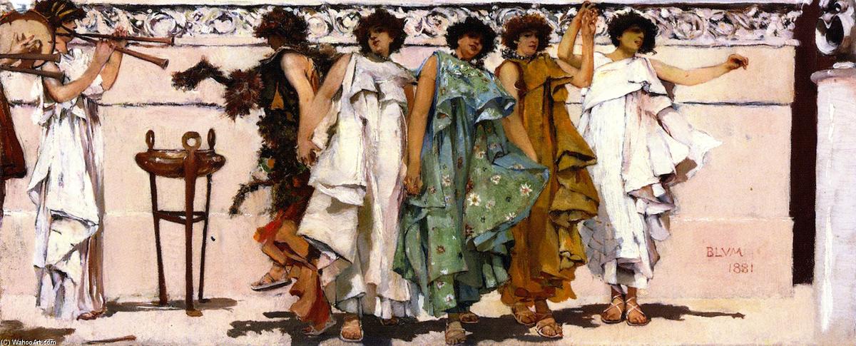 Wikioo.org - The Encyclopedia of Fine Arts - Painting, Artwork by Robert Frederick Blum - Dancing to the Flute