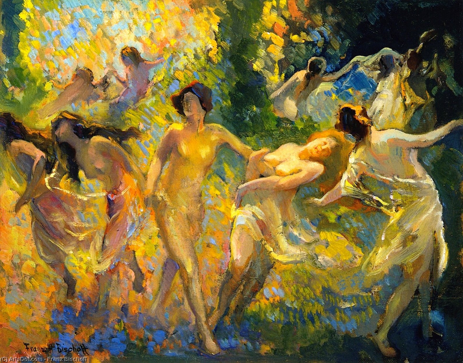 Wikioo.org - The Encyclopedia of Fine Arts - Painting, Artwork by Franz Bischoff - Dancing Women