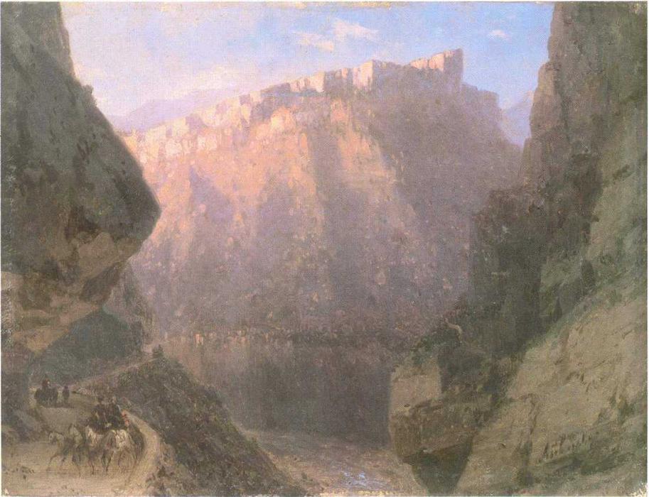 Wikoo.org - موسوعة الفنون الجميلة - اللوحة، العمل الفني Ivan Aivazovsky - The Daryal canyon