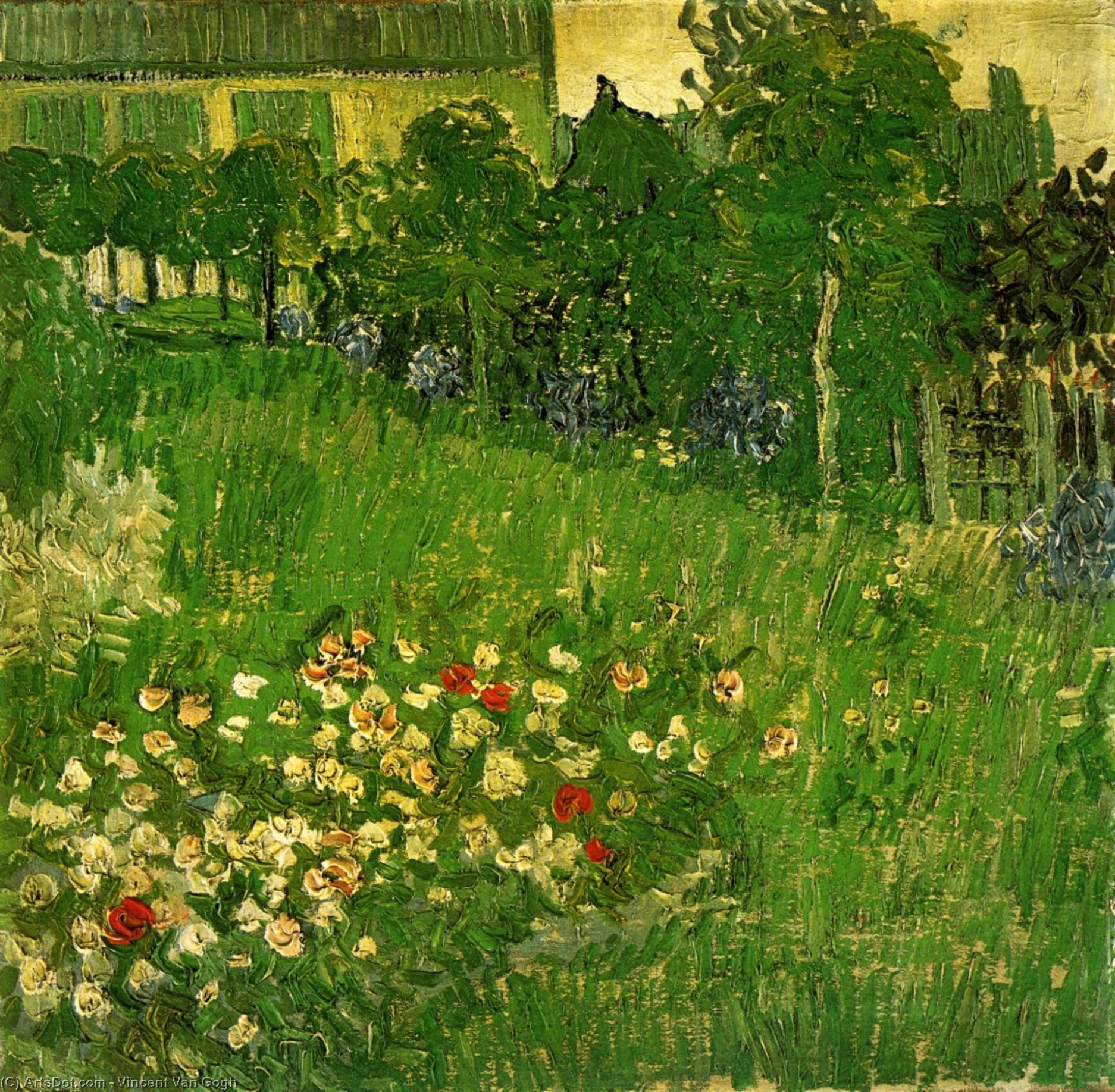Wikoo.org - موسوعة الفنون الجميلة - اللوحة، العمل الفني Vincent Van Gogh - Daubigny's Garden