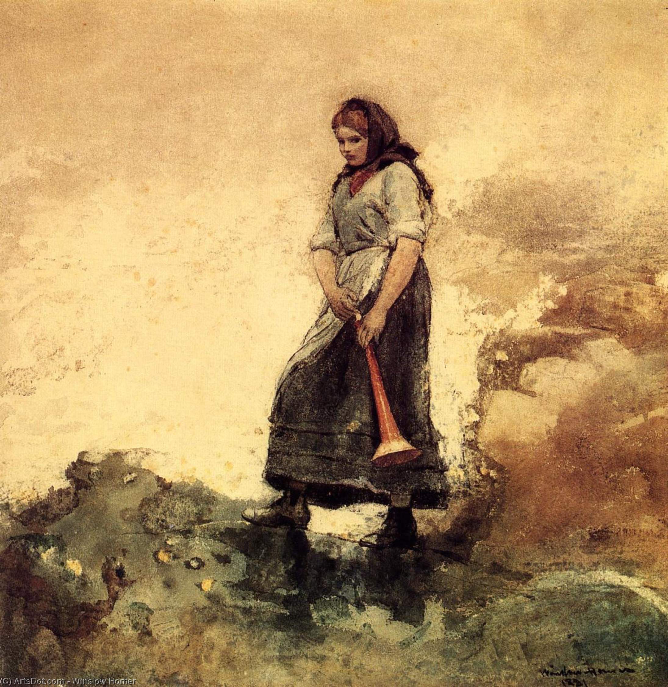 WikiOO.org - Энциклопедия изобразительного искусства - Живопись, Картины  Winslow Homer - дочерью самого  тот  Побережье  караула