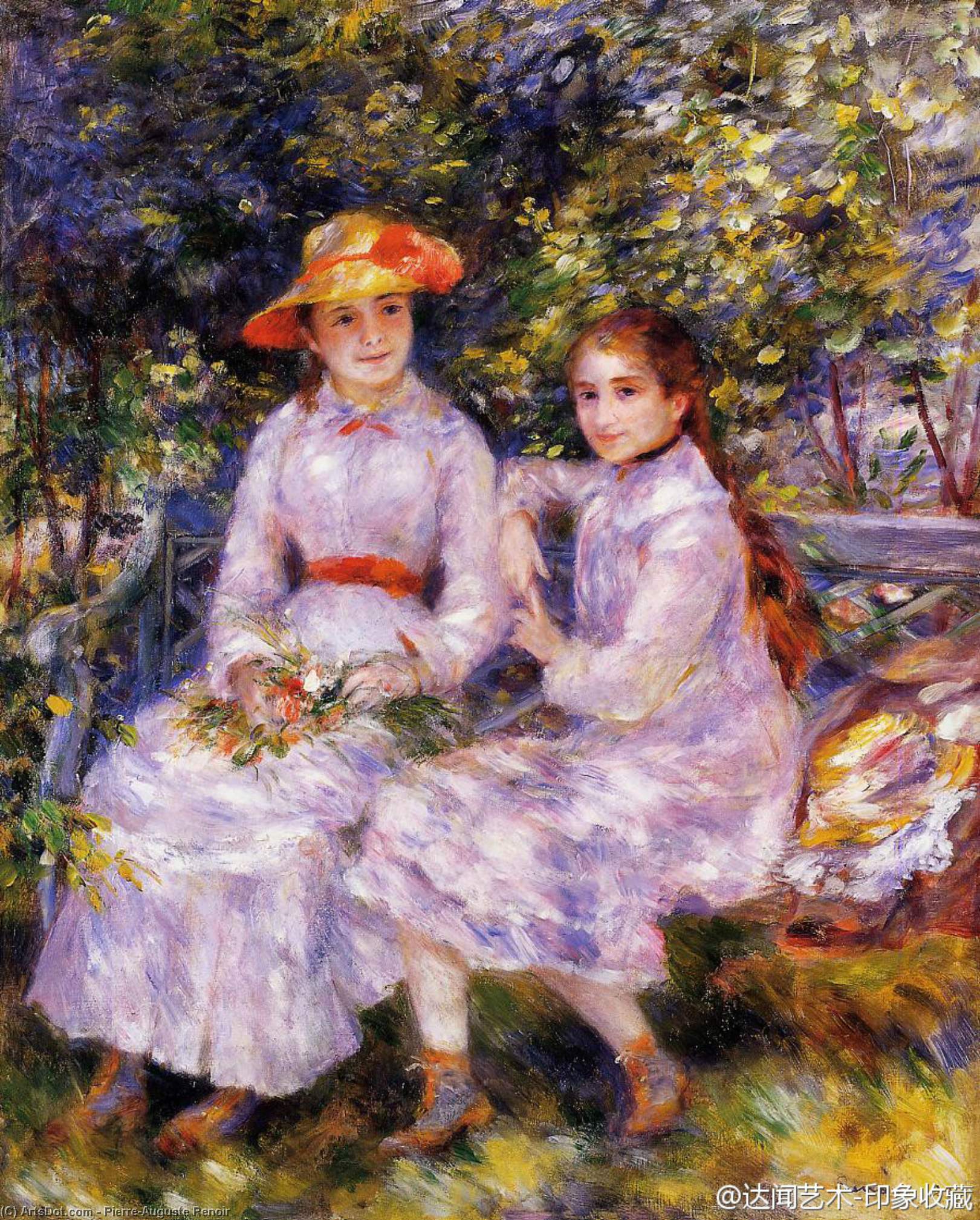 WikiOO.org - Güzel Sanatlar Ansiklopedisi - Resim, Resimler Pierre-Auguste Renoir - The Daughters of Paul Durand-Ruel (also known as Marie-Theresa and Jeanne)