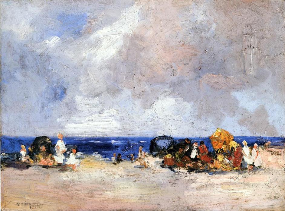 WikiOO.org - Güzel Sanatlar Ansiklopedisi - Resim, Resimler Edward Henry Potthast - A Day at the Beach