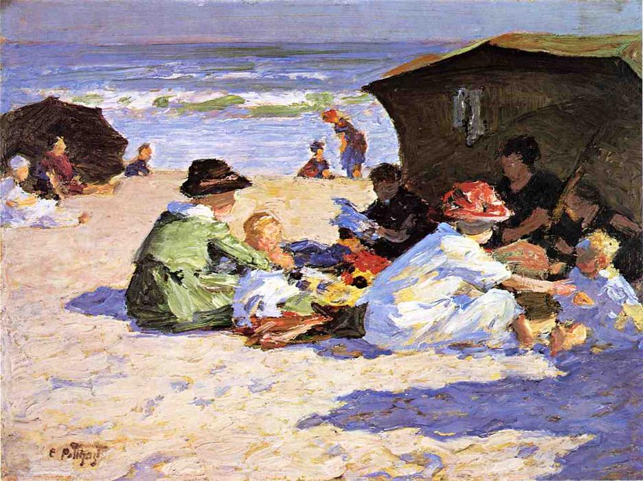 WikiOO.org - Encyclopedia of Fine Arts - Festés, Grafika Edward Henry Potthast - A Day at the Seashore