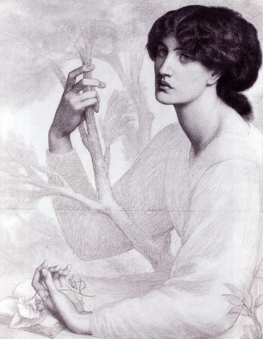 WikiOO.org - Encyclopedia of Fine Arts - Lukisan, Artwork Dante Gabriel Rossetti - The Day Dream - study