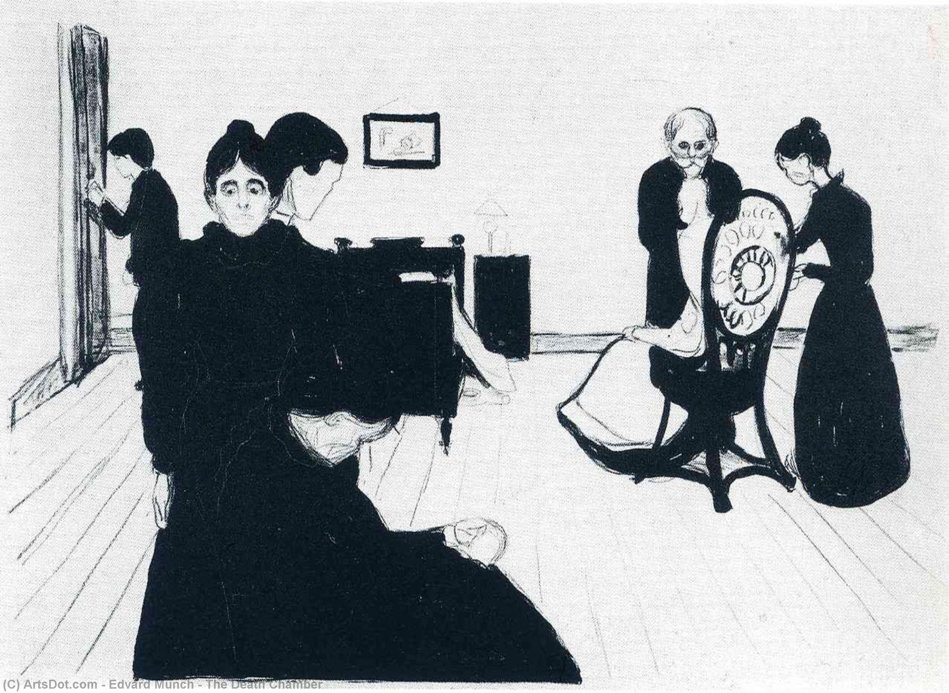 WikiOO.org - Encyclopedia of Fine Arts - Festés, Grafika Edvard Munch - The Death Chamber