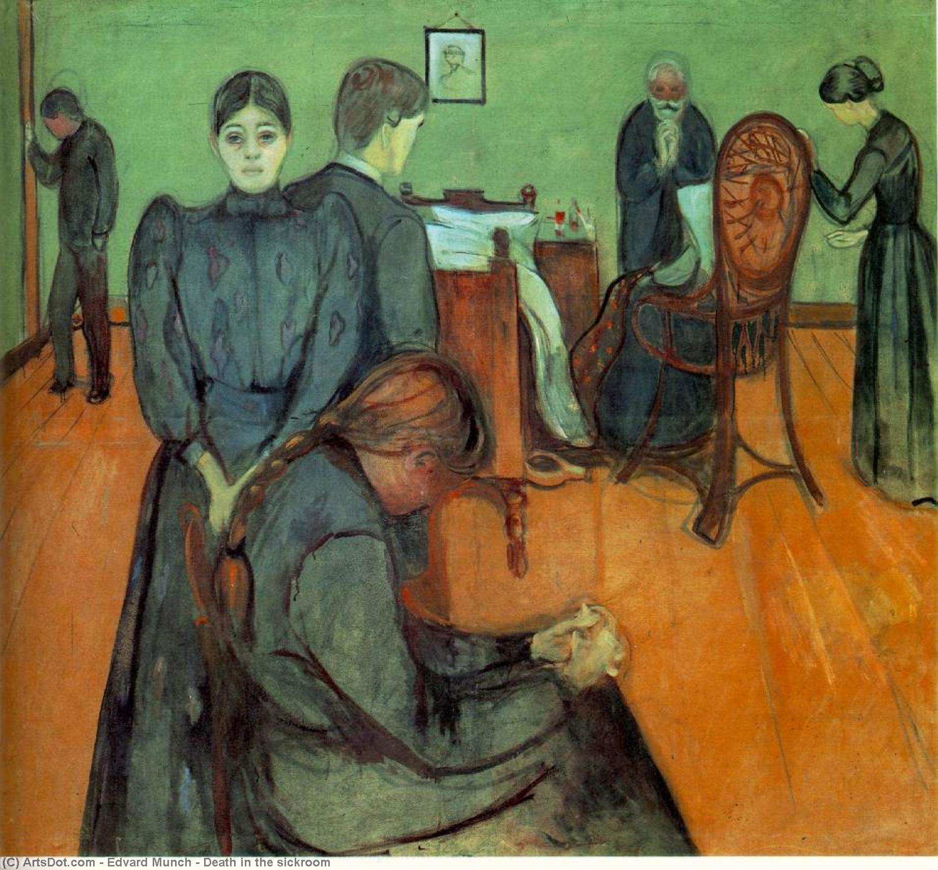 Wikioo.org - Die Enzyklopädie bildender Kunst - Malerei, Kunstwerk von Edvard Munch - Der Tod im Krankenzimmer