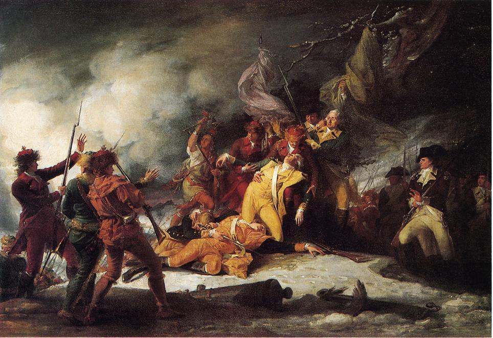 WikiOO.org – 美術百科全書 - 繪畫，作品 John Trumbull - 蒙哥马利将军在魁北克的攻击死亡，1775年12月31日