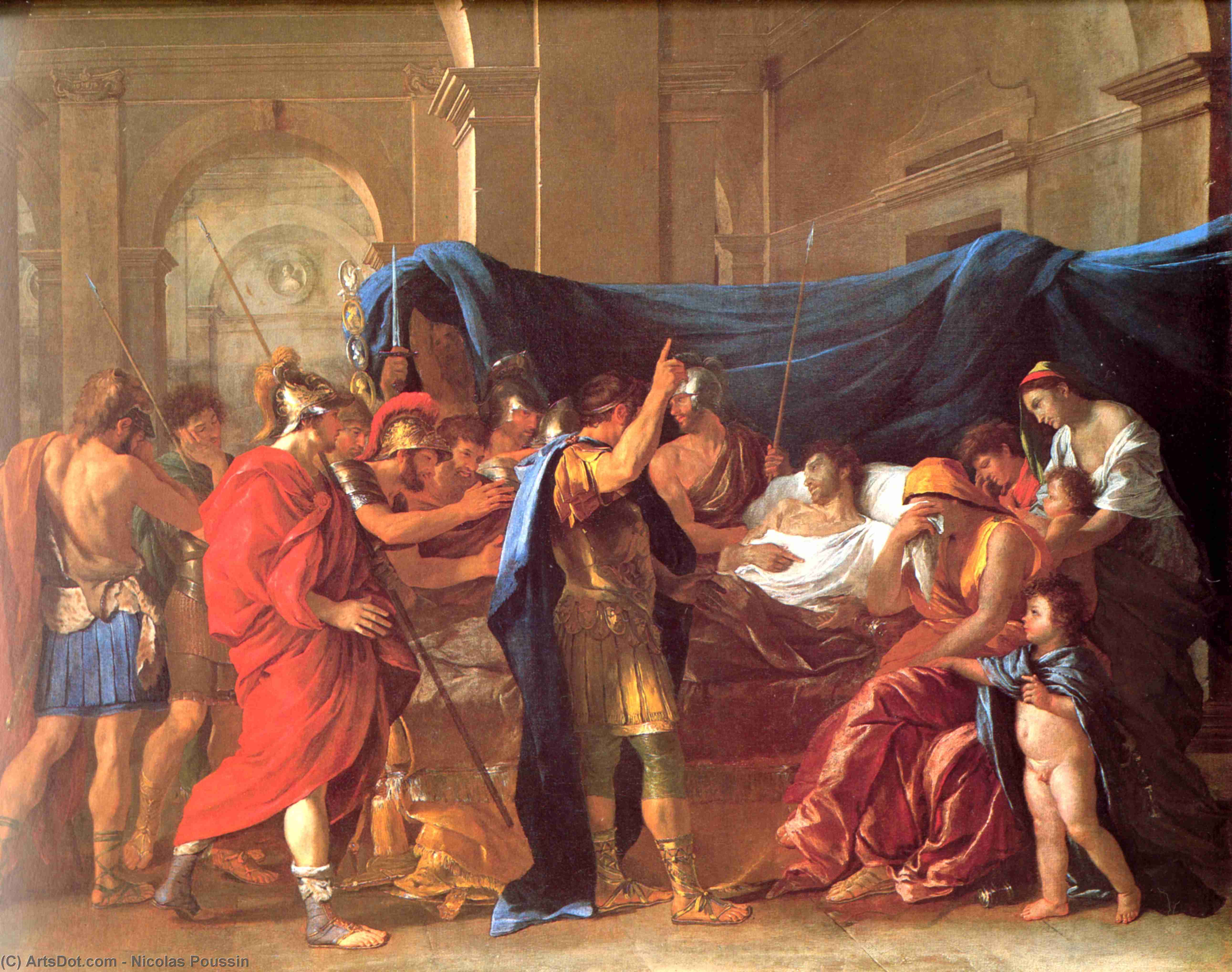 Wikioo.org - The Encyclopedia of Fine Arts - Painting, Artwork by Nicolas Poussin - The Death of Germanicus - detail