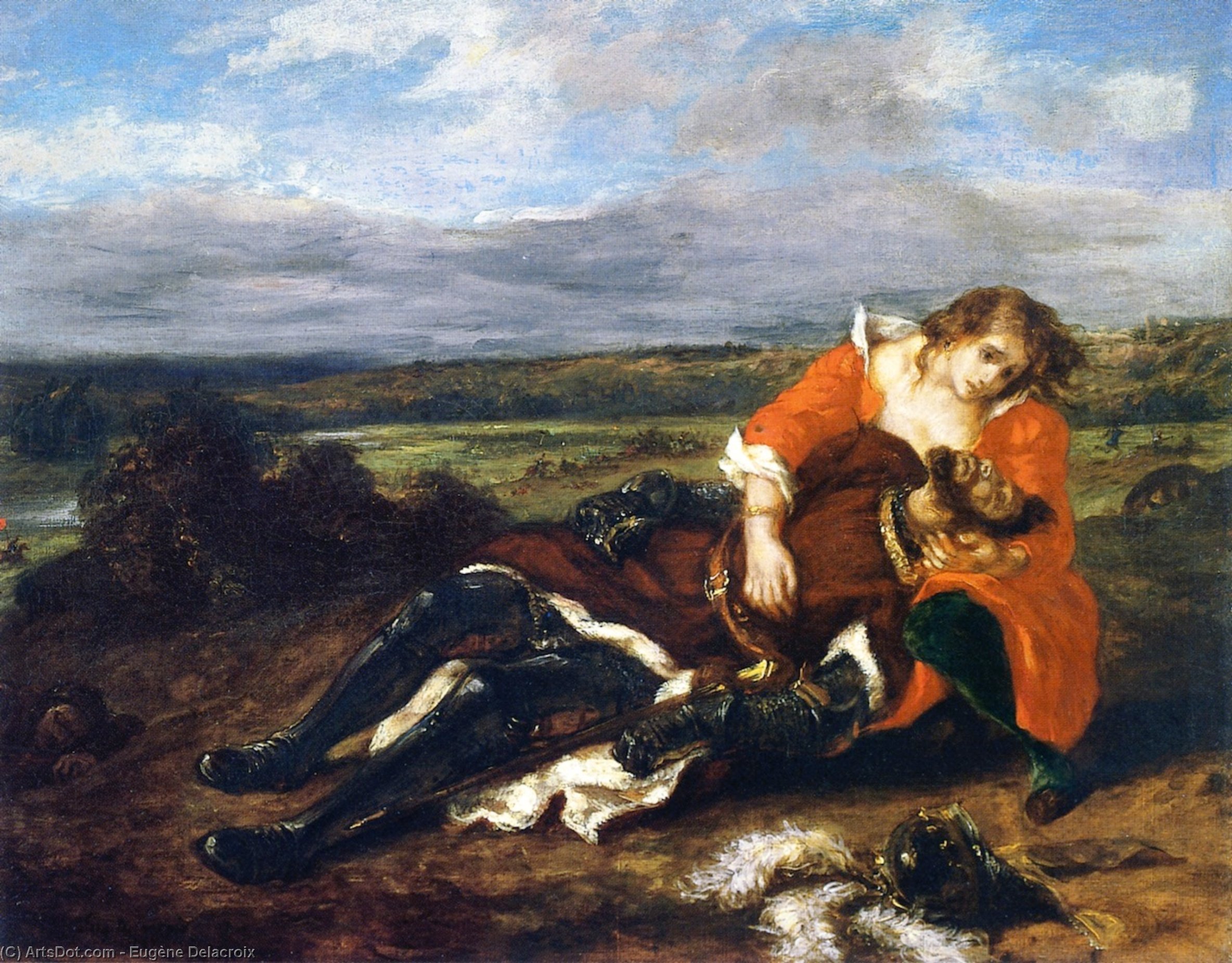 Wikioo.org - The Encyclopedia of Fine Arts - Painting, Artwork by Eugène Delacroix - The Death of Lara