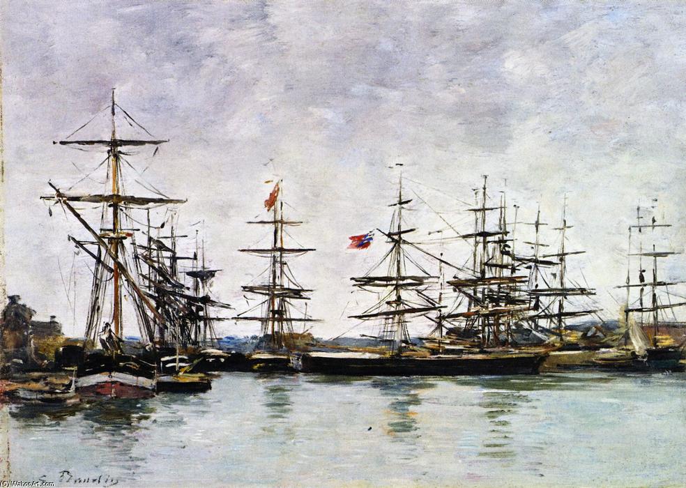 Wikioo.org – La Enciclopedia de las Bellas Artes - Pintura, Obras de arte de Eugène Louis Boudin - Deauville, El Puerto