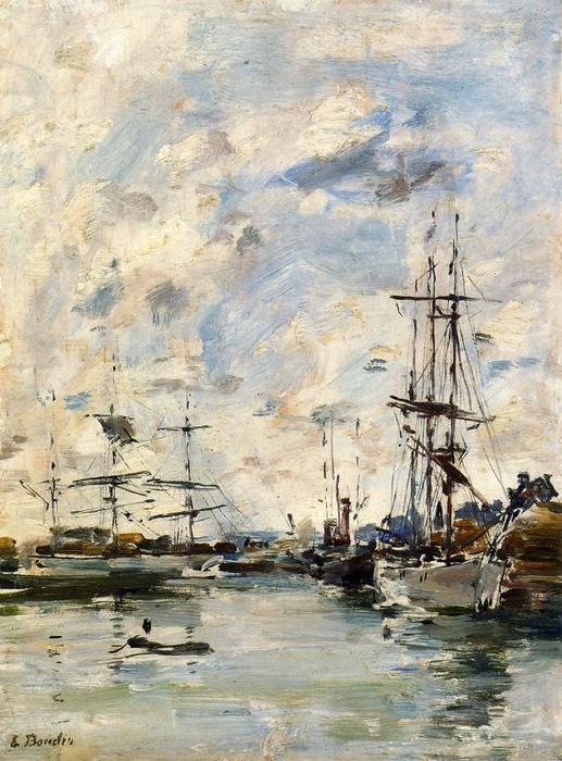 WikiOO.org - Encyclopedia of Fine Arts - Målning, konstverk Eugène Louis Boudin - Deauville, the Harbor