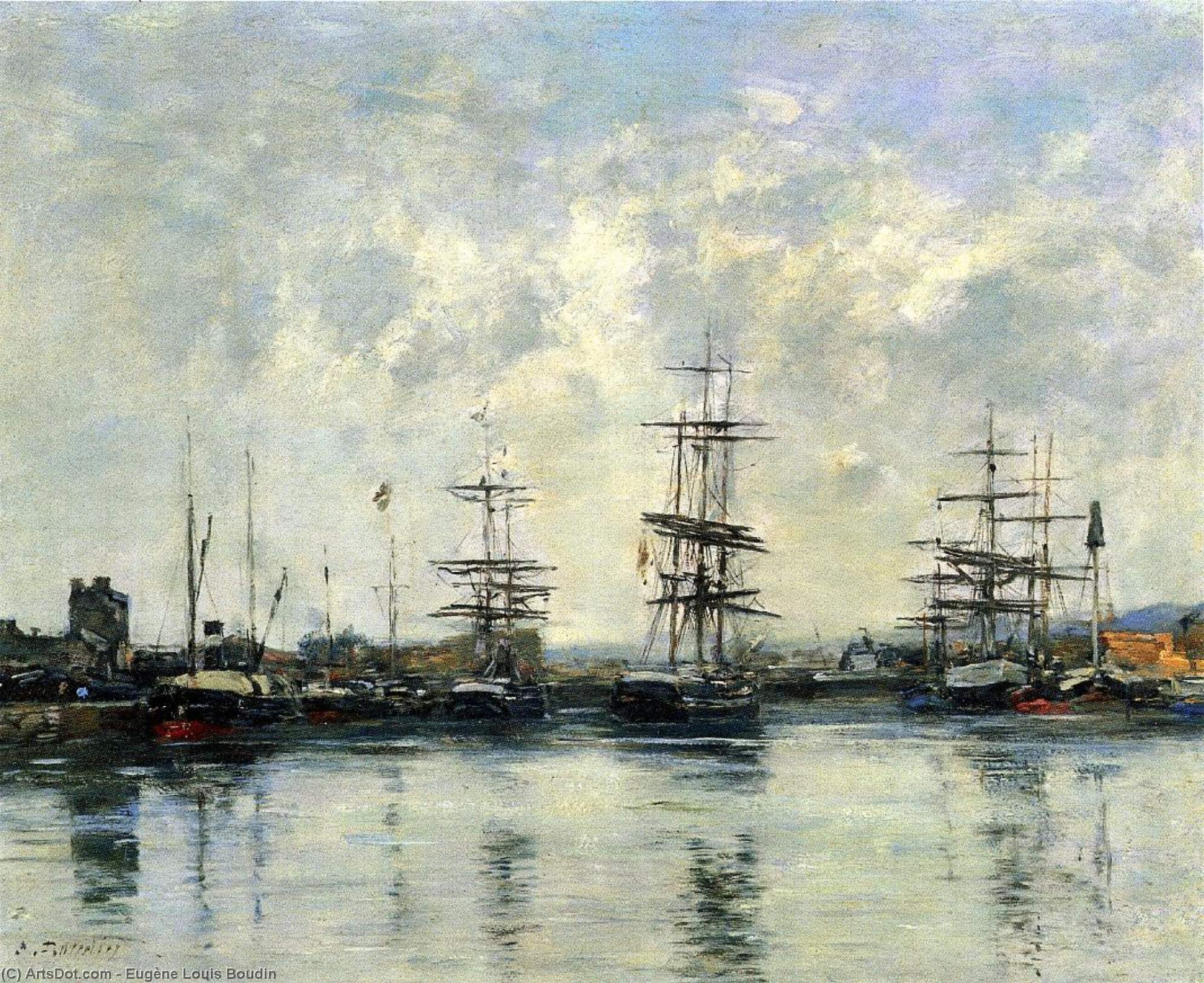 Wikioo.org - สารานุกรมวิจิตรศิลป์ - จิตรกรรม Eugène Louis Boudin - Deauville, the Harbor (12)