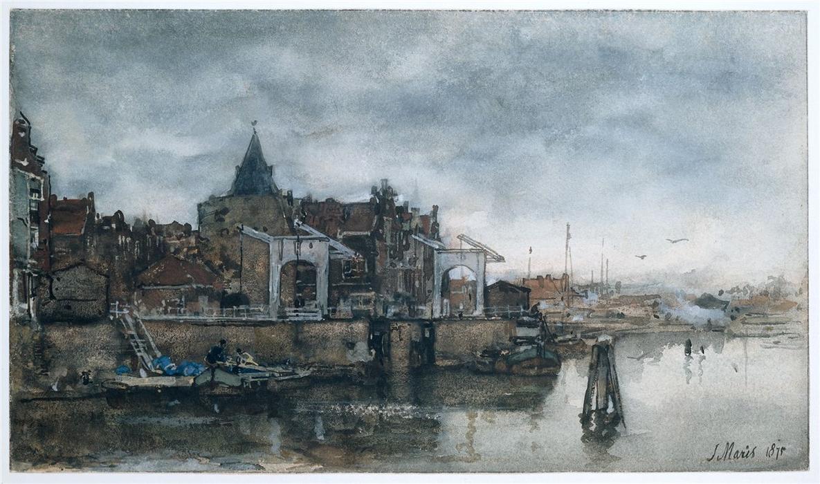 Wikioo.org - The Encyclopedia of Fine Arts - Painting, Artwork by Jacob Henricus Maris - De Buitenkant met de Schreierstoren te Amsterdam