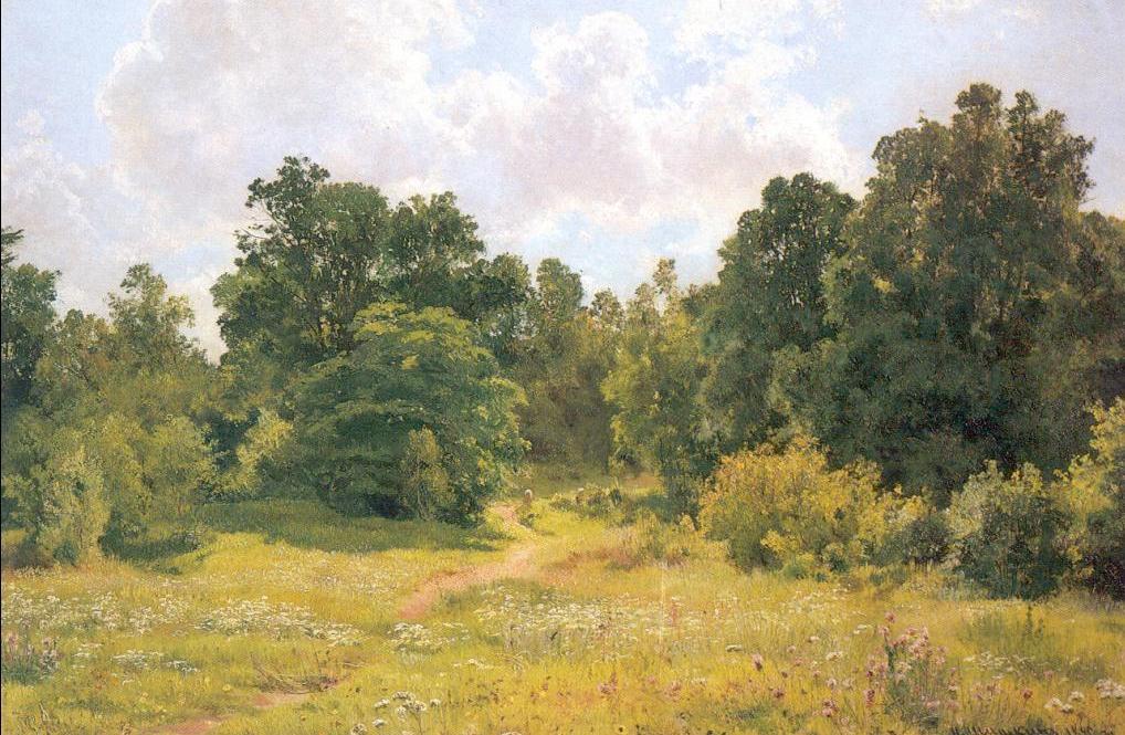 WikiOO.org - Encyclopedia of Fine Arts - Maľba, Artwork Ivan Ivanovich Shishkin - Deciduous forest edge (etude)