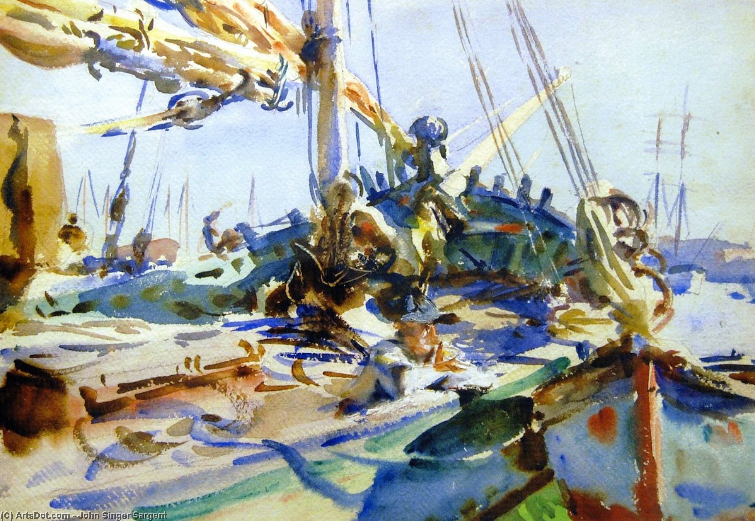WikiOO.org - Enciklopedija dailės - Tapyba, meno kuriniai John Singer Sargent - The Deck, Venice