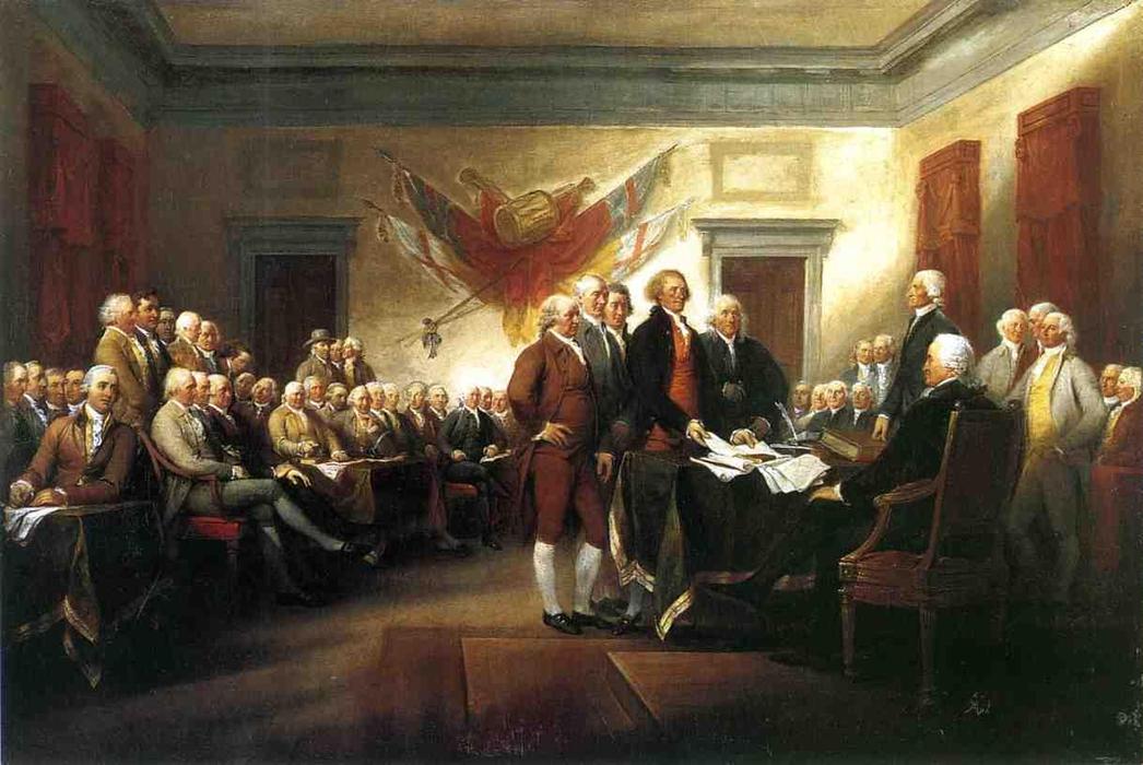 Wikioo.org - The Encyclopedia of Fine Arts - Painting, Artwork by John Trumbull - The Declaration of Independence