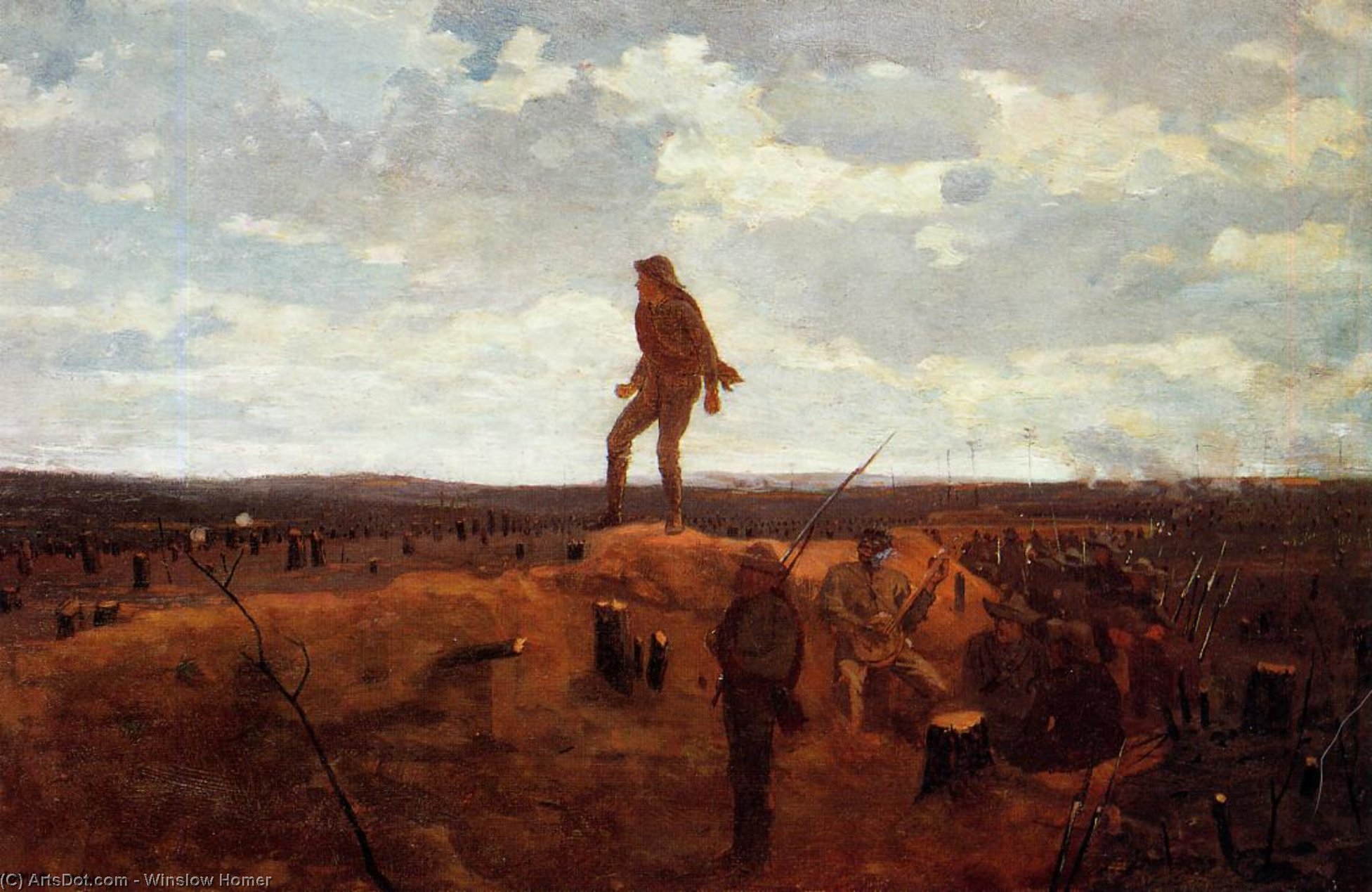 Wikioo.org - The Encyclopedia of Fine Arts - Painting, Artwork by Winslow Homer - Defiance (also known as Inviting a Shot before Petersburg)