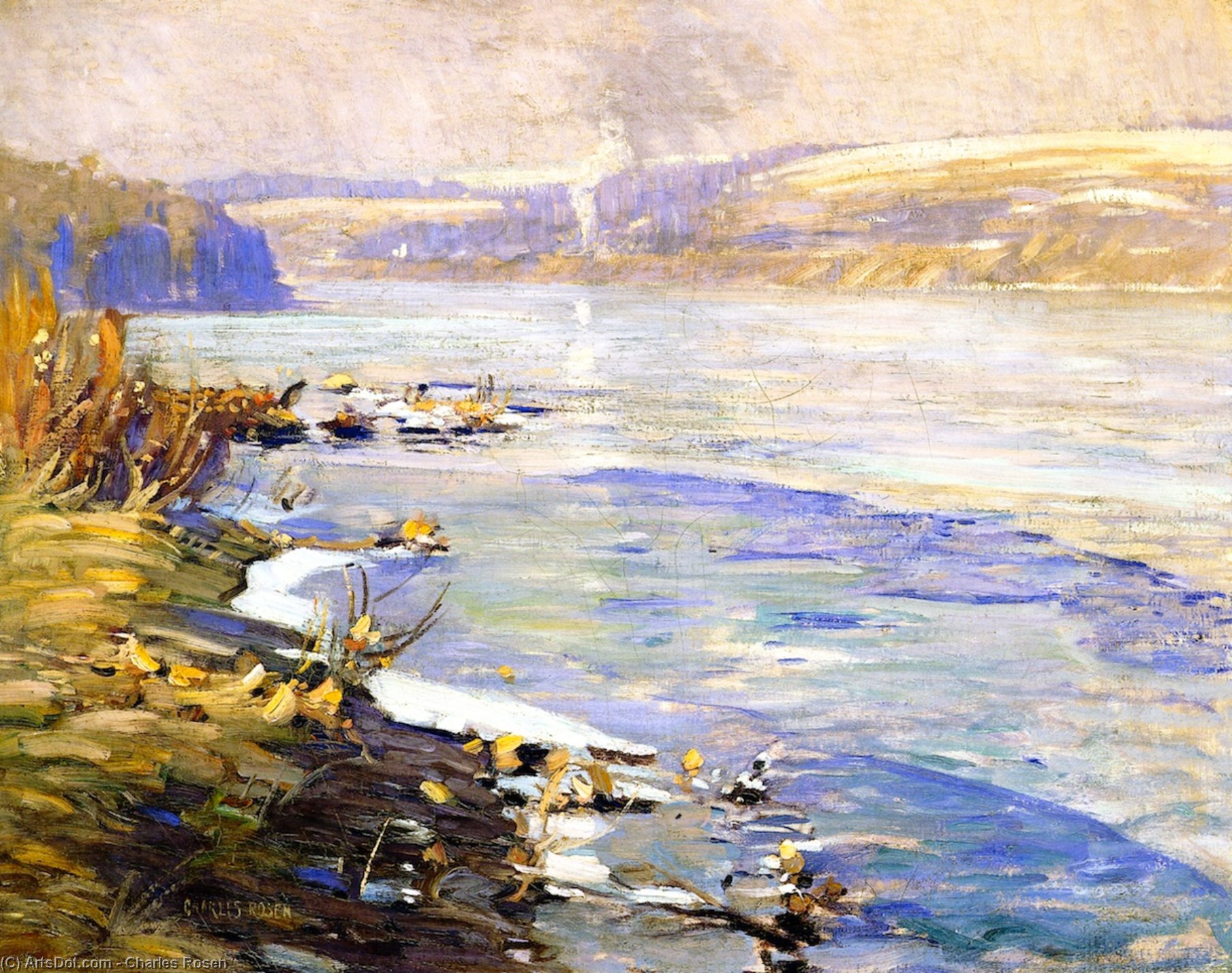 Wikioo.org - The Encyclopedia of Fine Arts - Painting, Artwork by Charles Rosen - Delaware River near New Hope, Pennsylvania